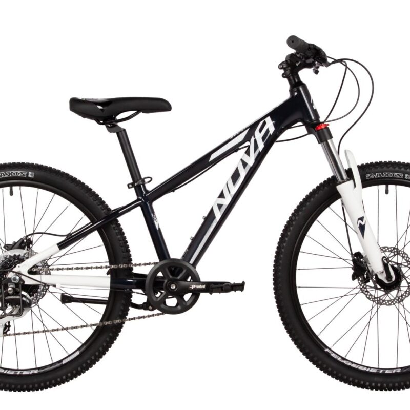 Велосипед NOVATRACK 24" EXTREMEHD алюм.рама 11", чёрный-белый, 8-скор, RD360/EF505/HG200, диск.гидра